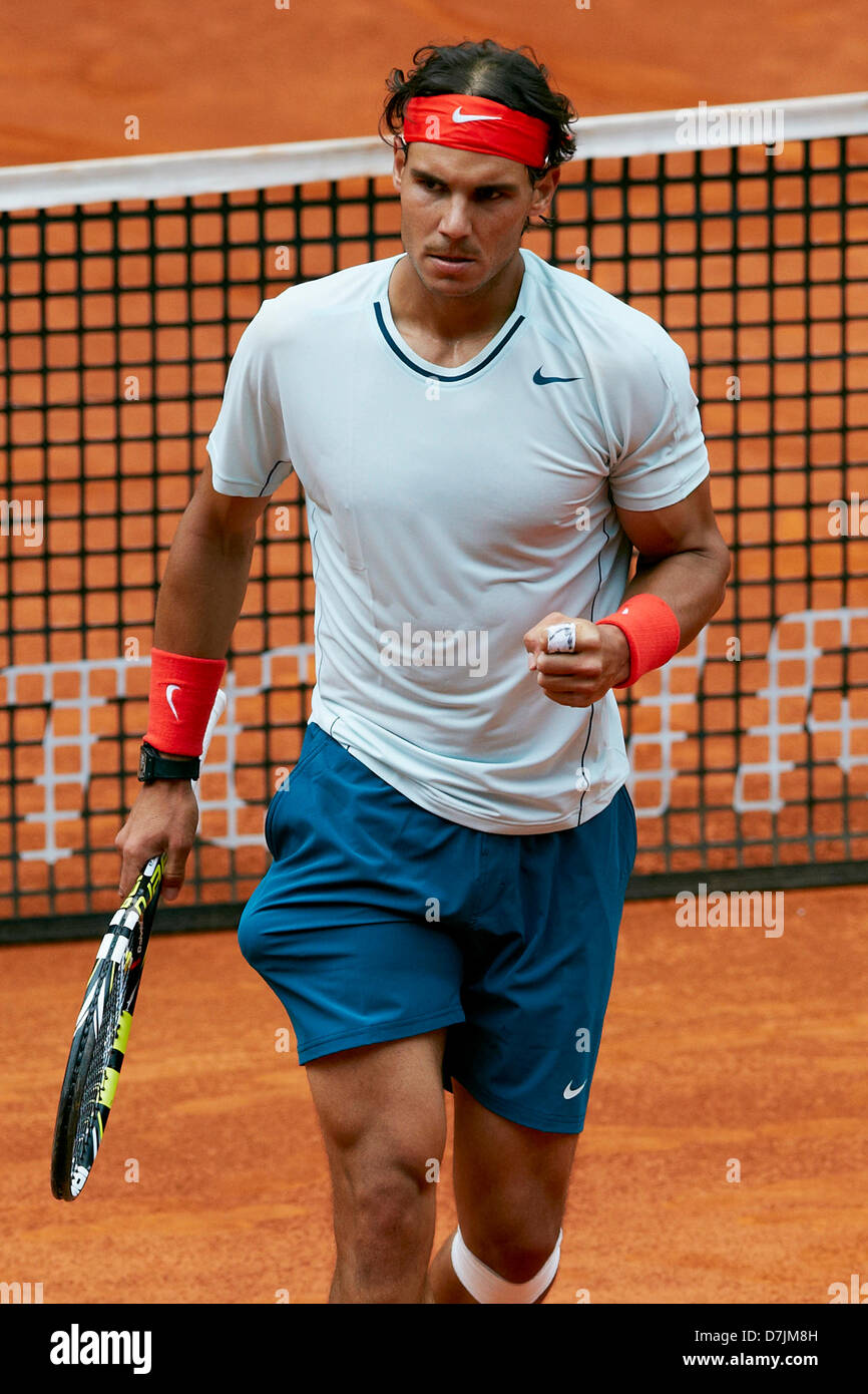 Madrid, Spain. 8th May 2013. during the game between Rafael Nadal of Spain  and Benoit Paire of France during day six of the Madrid Open from La Caja  Magica. Credit: Action Plus