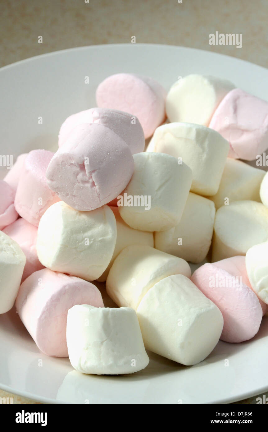Pink & White Marshmallows in a bowl Stock Photo Alamy