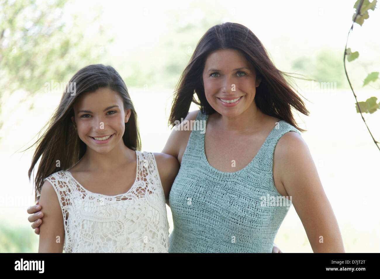 Portrait of mother and daughter (12-13) Stock Photo