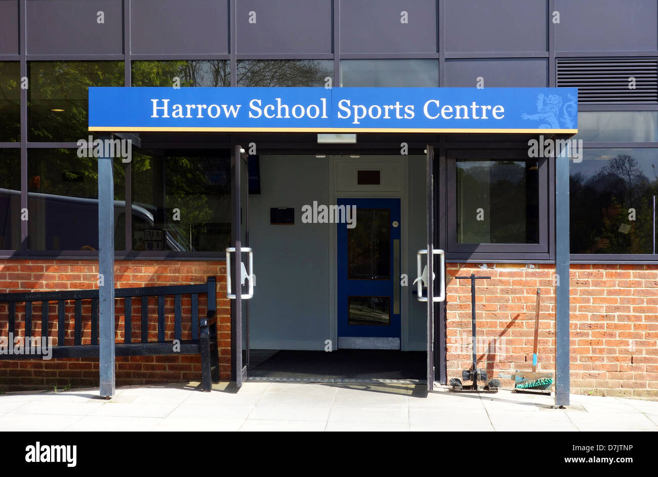The entrance to Harrow schools sports centre, Harrow on the Hill