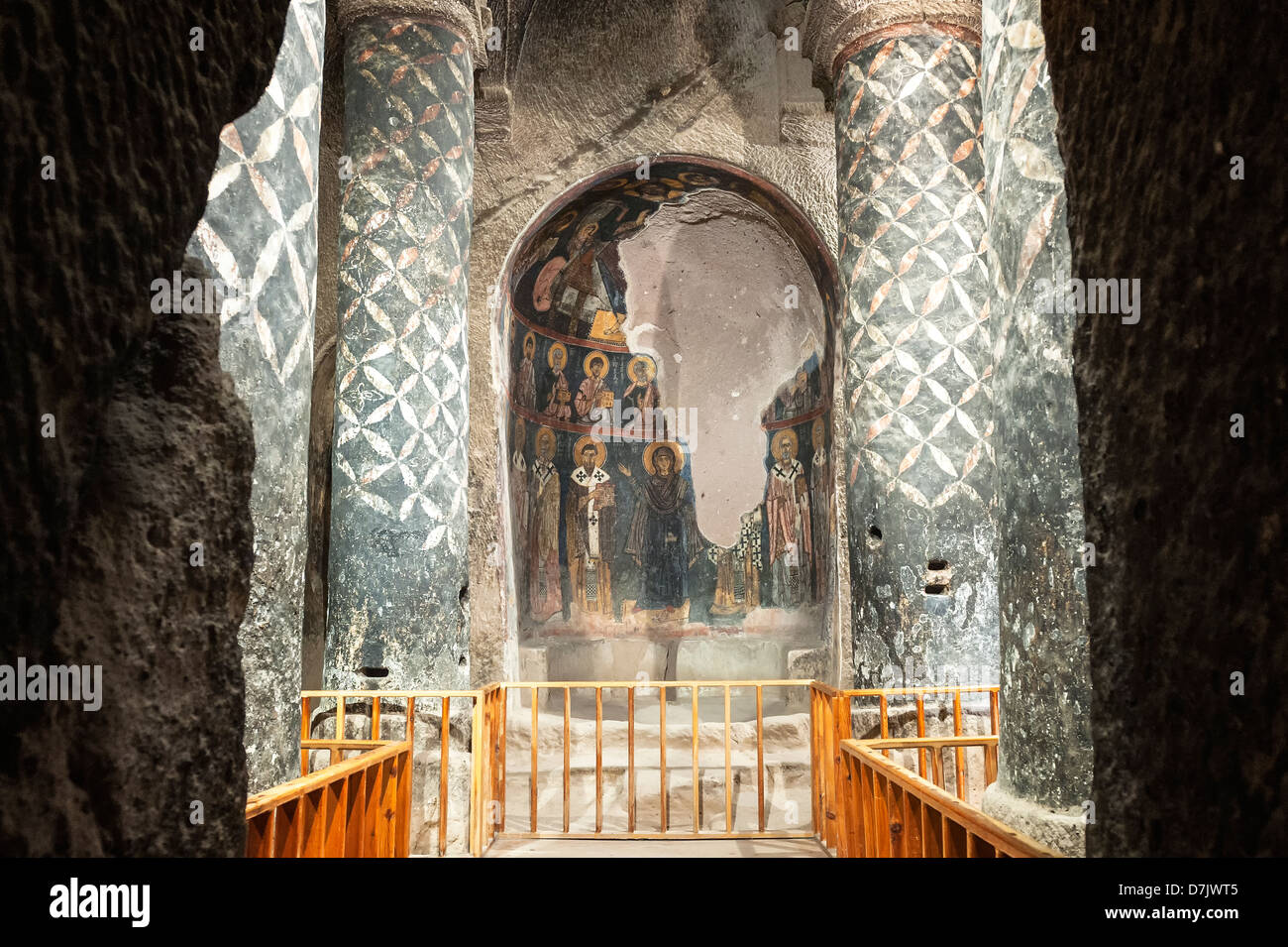 Gümüsler cave monastery, Church, Wall paintings, Nigde Province, Turkey Stock Photo