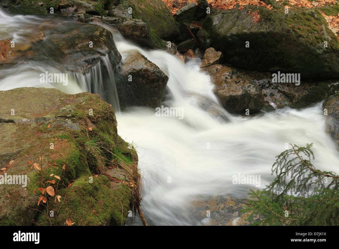 Waterfall in mountain stream Stock Photo - Alamy
