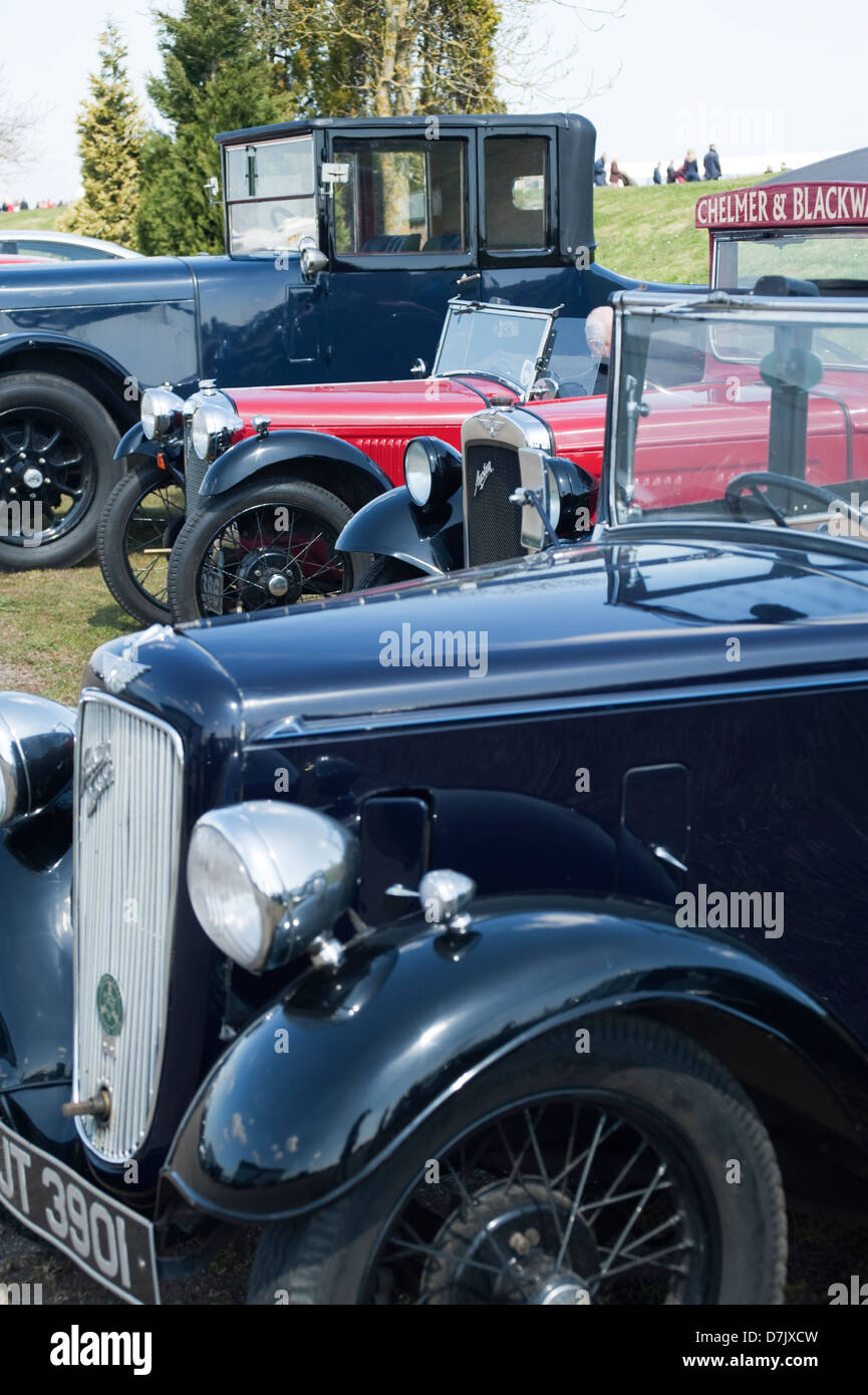 Vintage Austins at the VSCC Spring Start Event at Silverstone, Northamptonshire,England, UK. Stock Photo