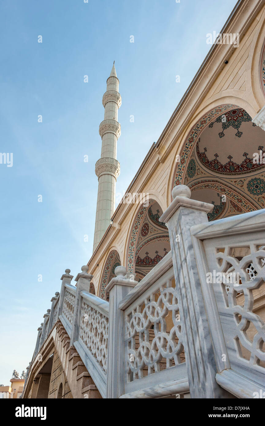 Mosque Merkez Kulliye of Manavgat near Antalya, Minaret, Turkey Stock Photo
