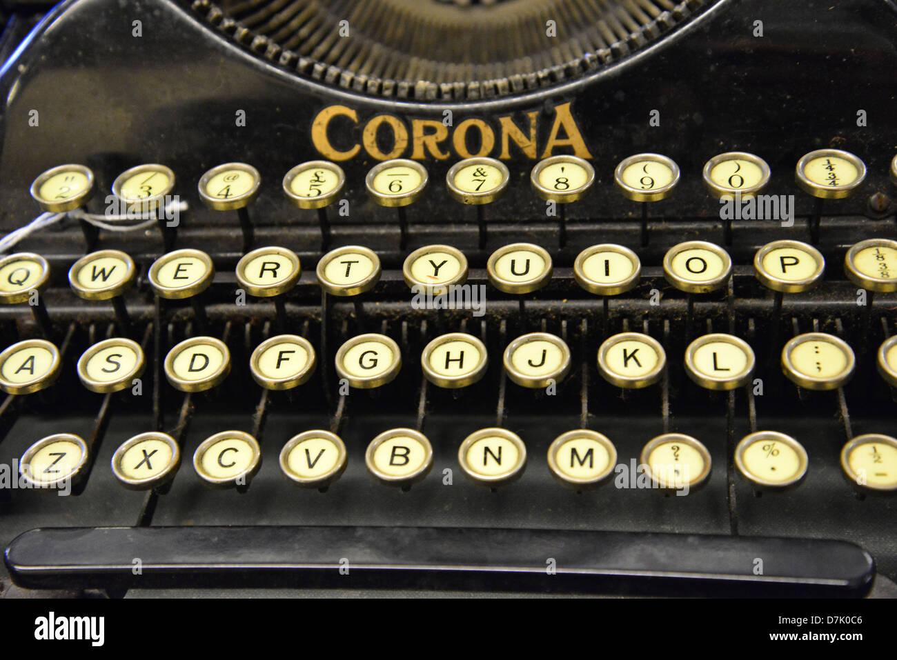 Antique Corona typewriter, West Wycombe, Buckinghamshire, England, United Kingdom Stock Photo