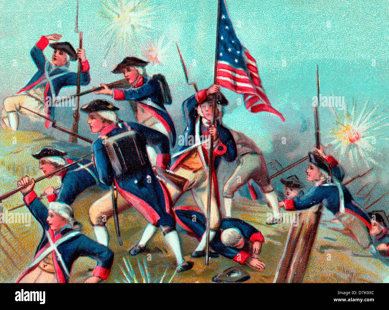 The Battle of Bunker Hill during the USA Revolutionary War - June 17 