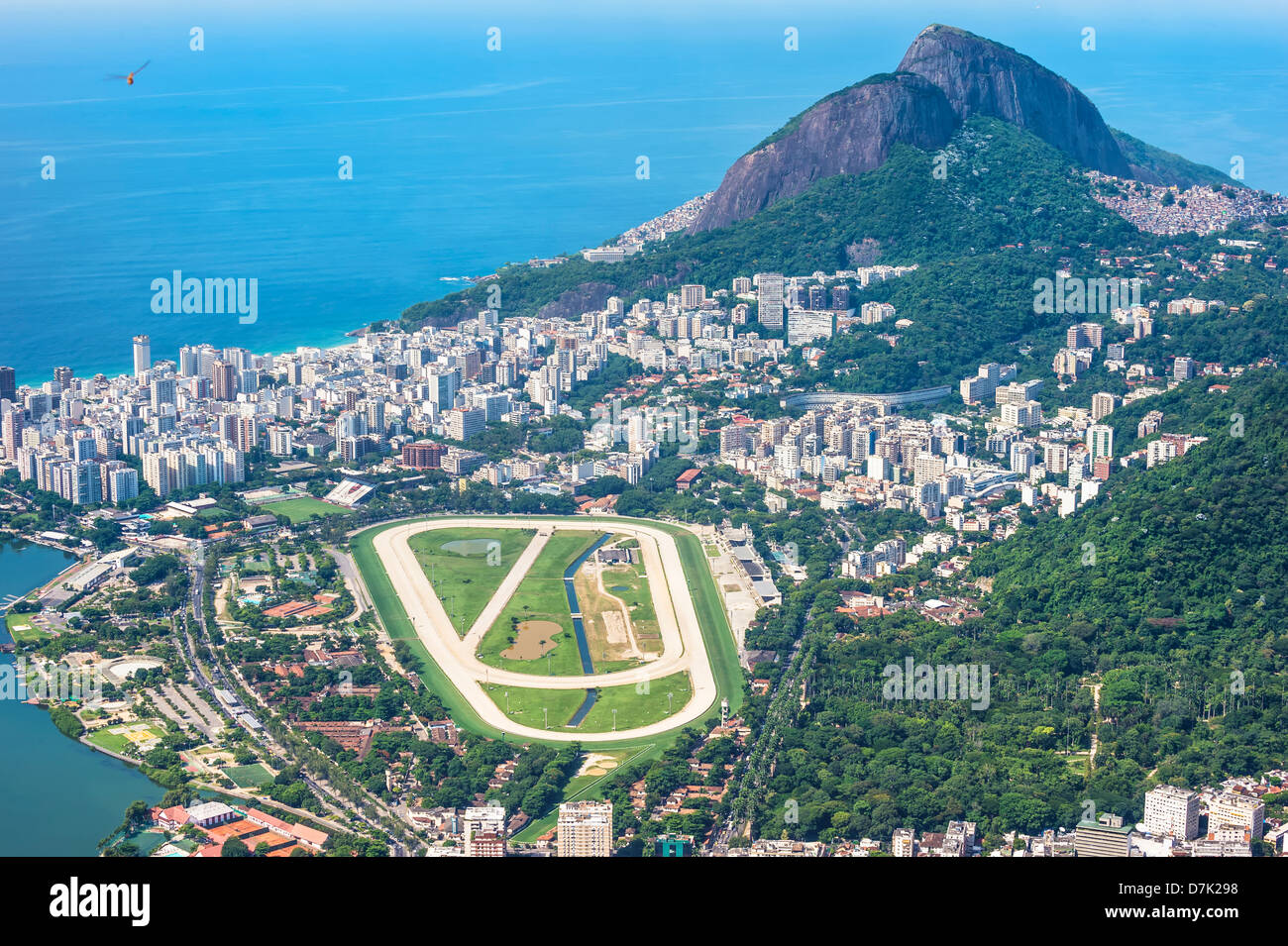 View from the Corcovado over Ipanema, Leblon and the Jockey Club, Rio de Janeiro, Brazil Stock Photo