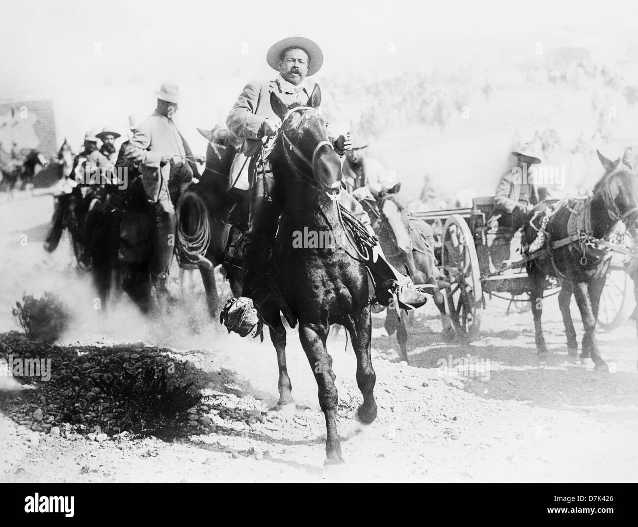 Vintage photo of Mexican revolutionary general Francisco “Pancho” Villa (1878 – 1923). Photo circa 1914. Stock Photo