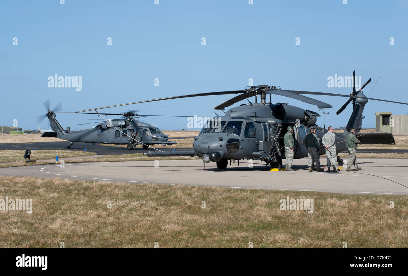 Sikorsky S-70 series HH-60G 56thRQS USAF on exercise RAF Lossiemouth.  SCO 9040 Stock Photo