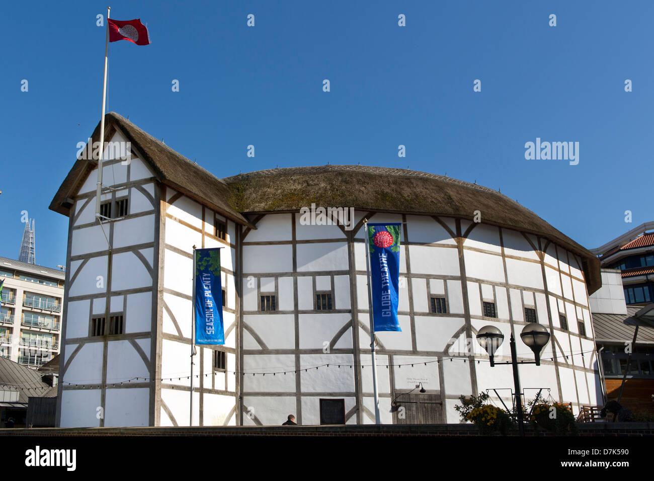 Shakespeare's Globe theatre, on the Thames, Southwark,  London. Stock Photo