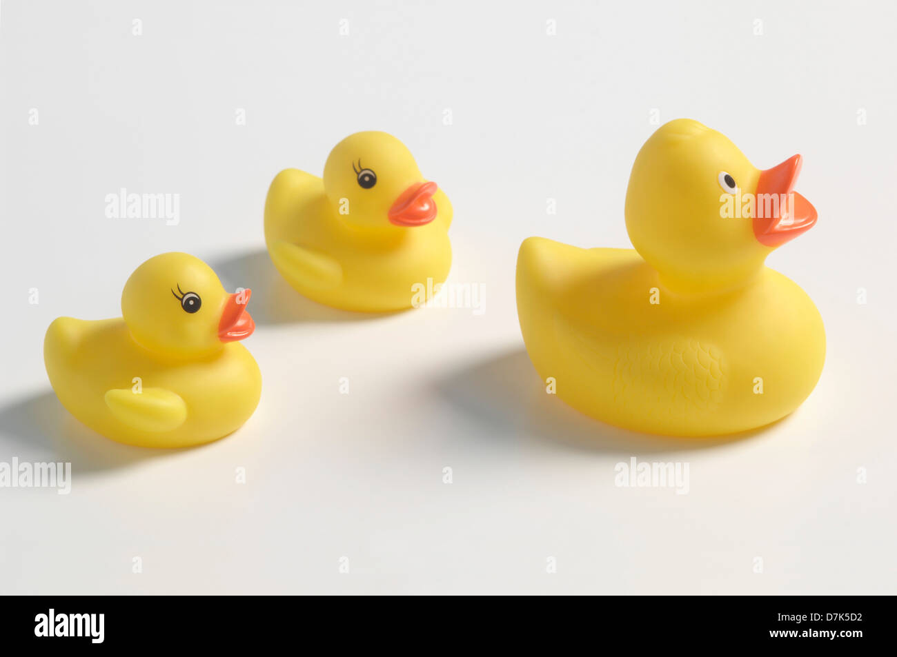 Yellow rubber duck on white background Stock Photo - Alamy