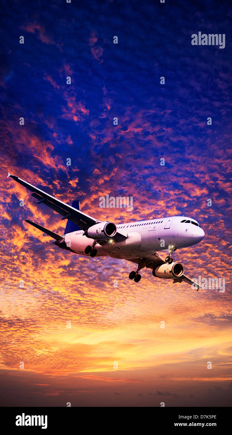 Jet Aircraft Maneuvering In A Sunset Sky Vertical Panoramic Composition Stock Photo Alamy Jet Aircraft Maneuvering In A Sunset Sky Vertical Panoramic Composition Stock Photo Alamy