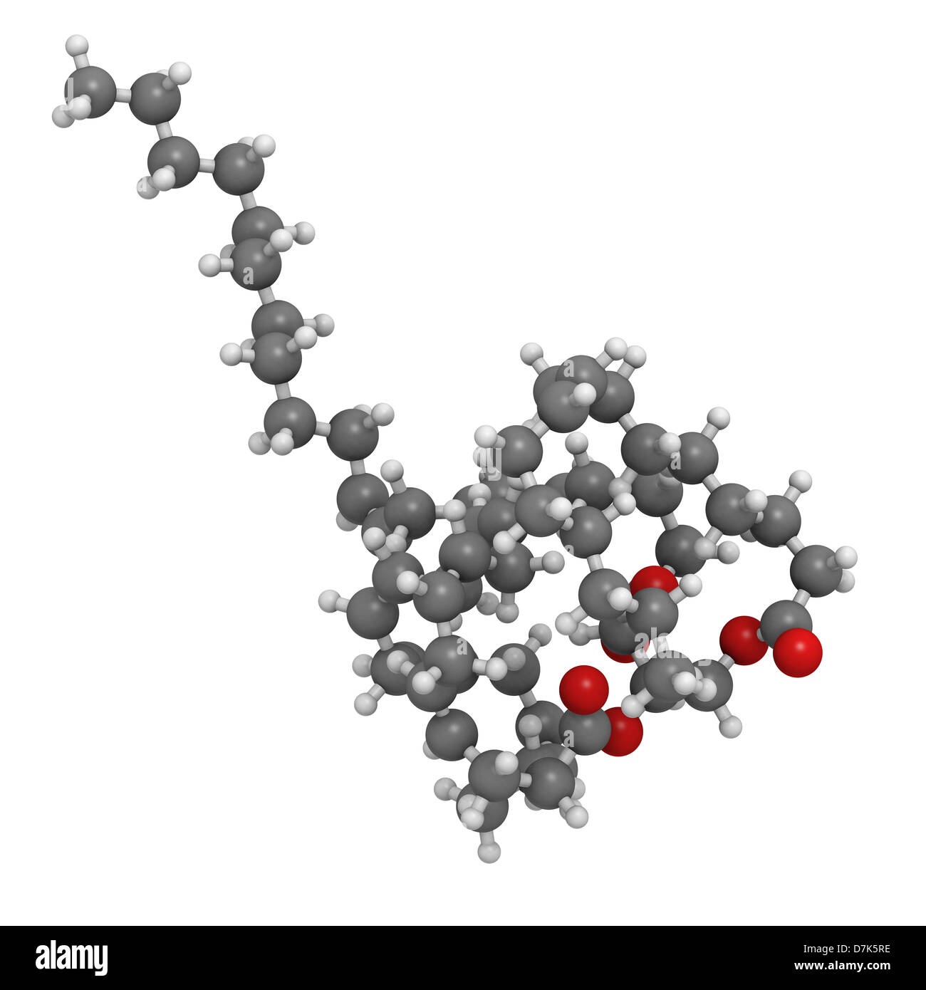 Fish oil triglyceride containing docosahexanoic acid (DHA), gadoleic acid and palmitoleic acid. Stock Photo