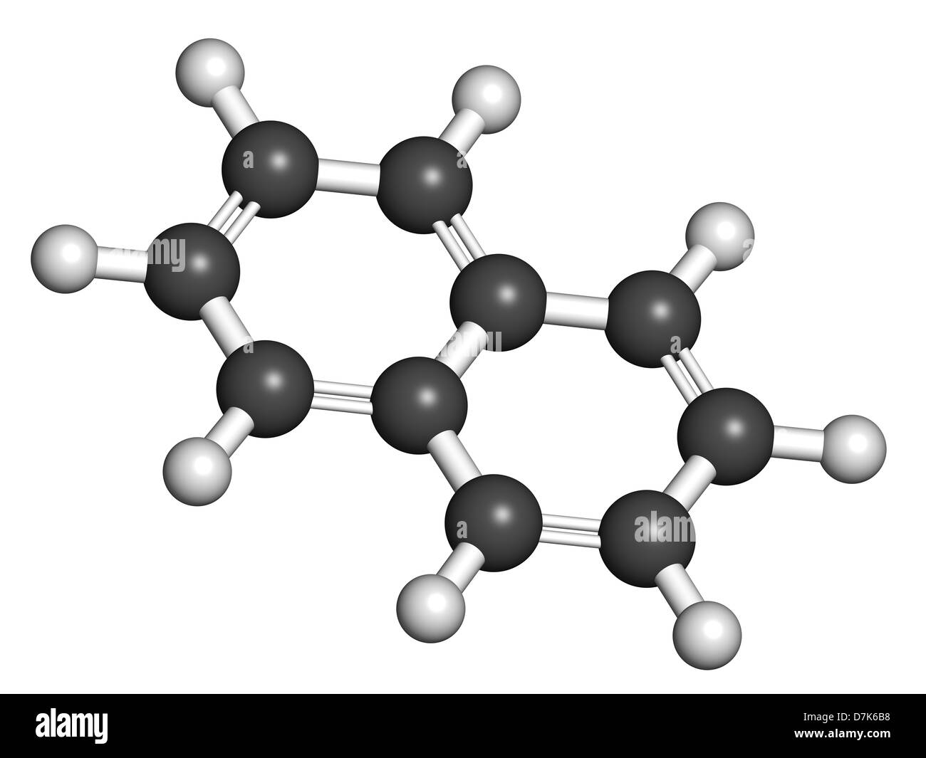 Naphtaline, molecular model with atoms Stock Photo - Alamy