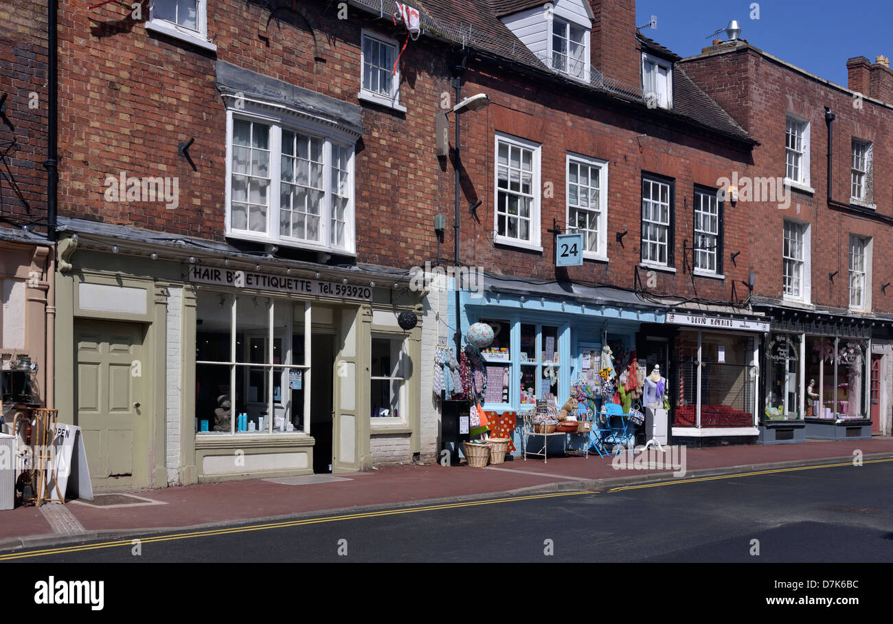shops in the main street in upton upon severn,worcestershire,england
