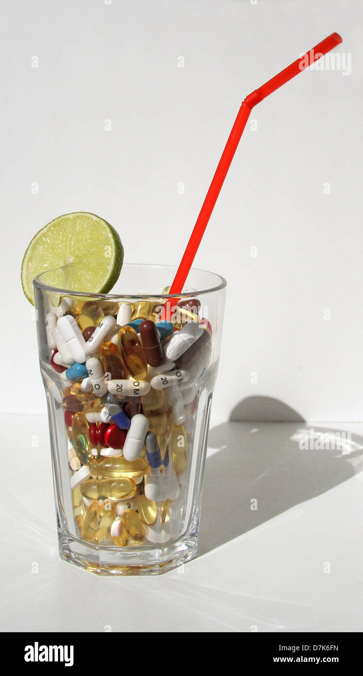 Berlin, Germany, cocktail tablets Stock Photo
