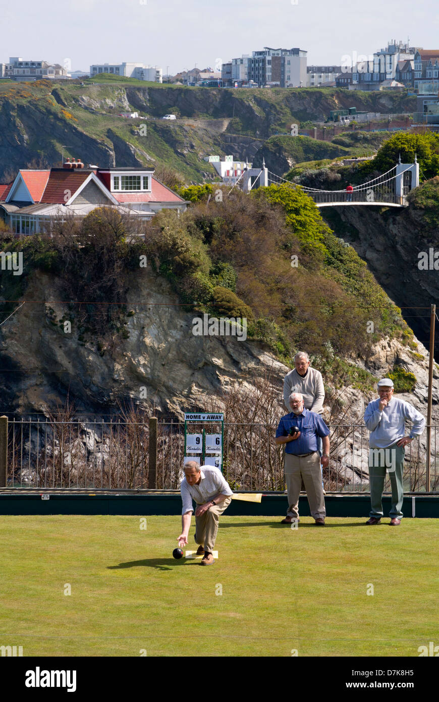 Newquay West End Bowling Club players. Cornwall UK Stock Photo Alamy