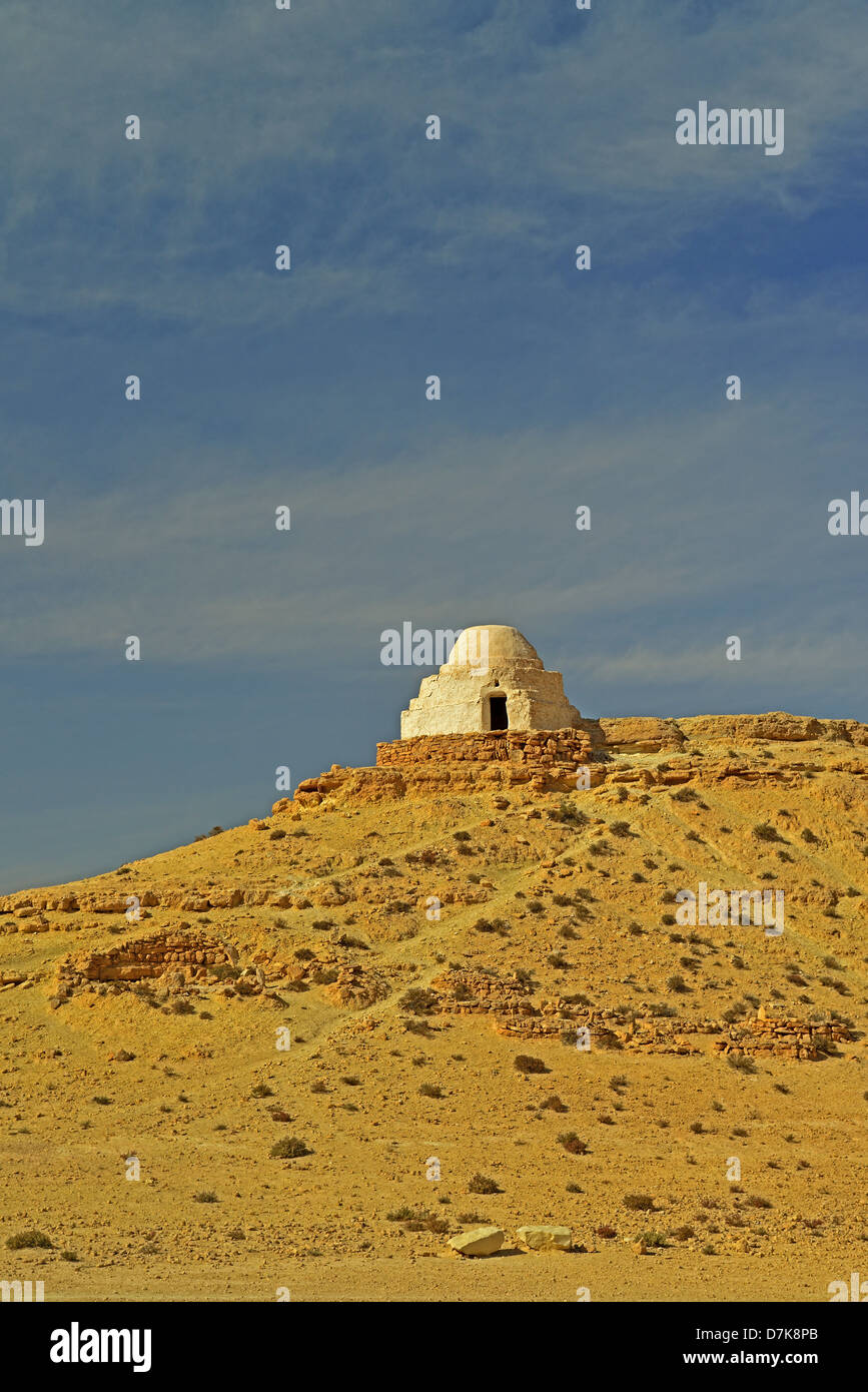 Marabout Mausoleum at Chenini, Tataouine Province, Tunesia. Stock Photo