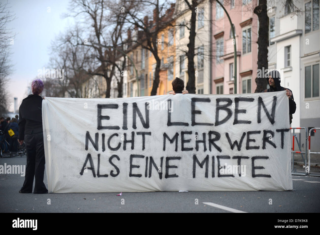 Berlin, Germany, after a protest Zwangsraeumung Stock Photo