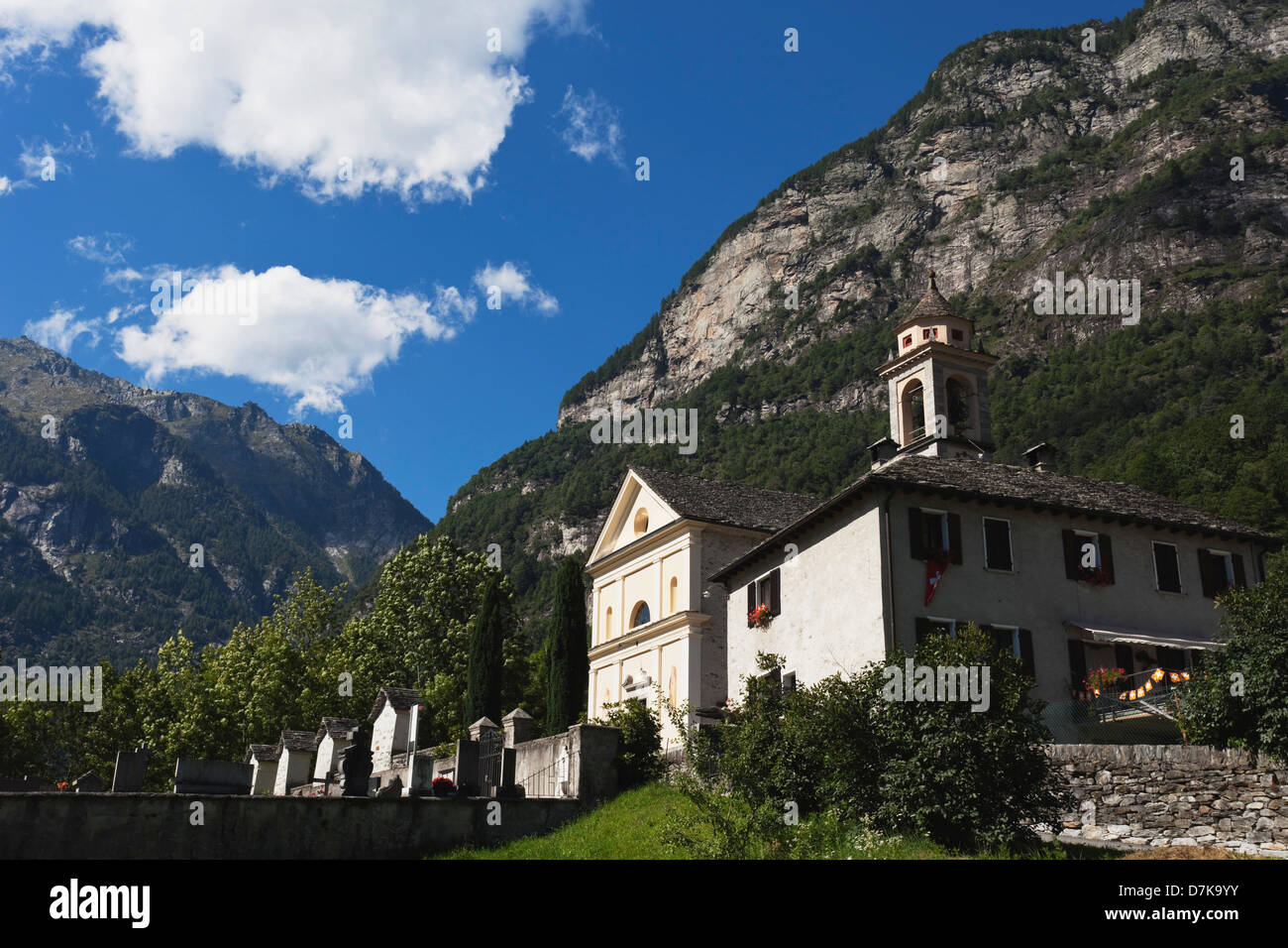 Switzerland, View of Brione village Stock Photo