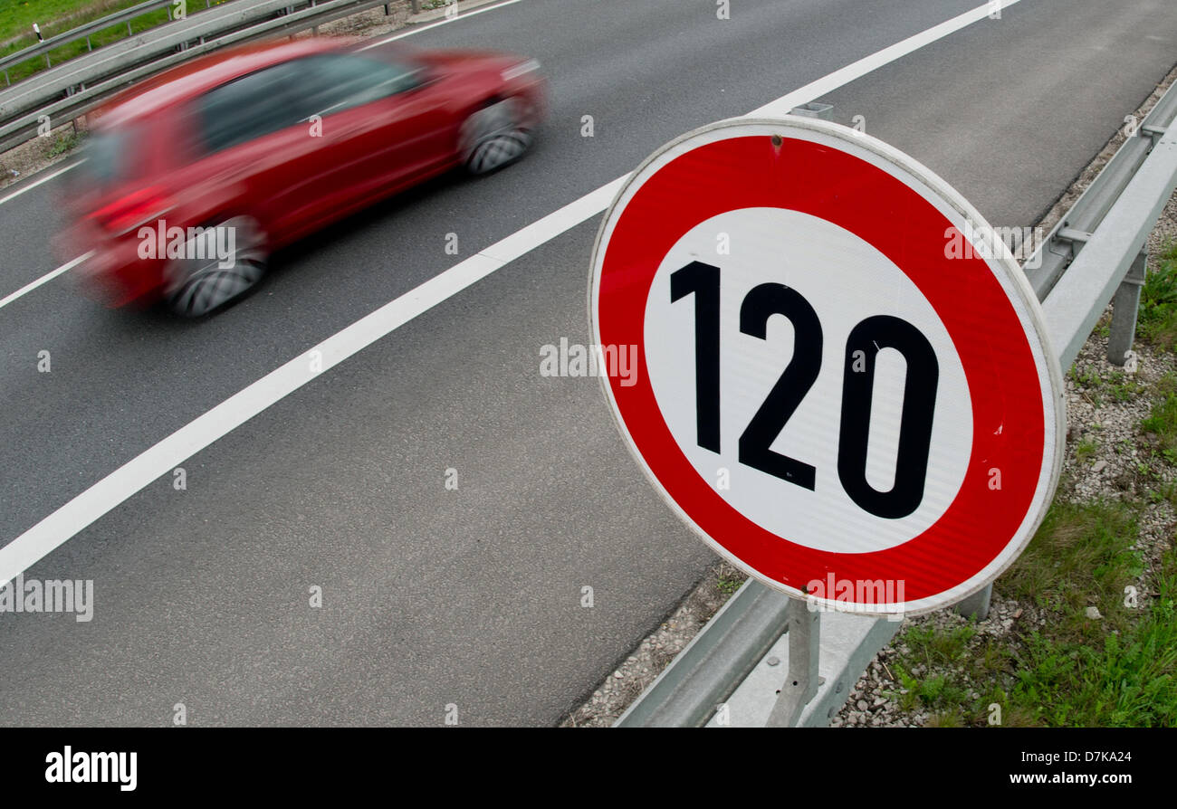 120 Km/h To Miles/h A traffic sign displays a speed limit of 120 km/h on the highway A37