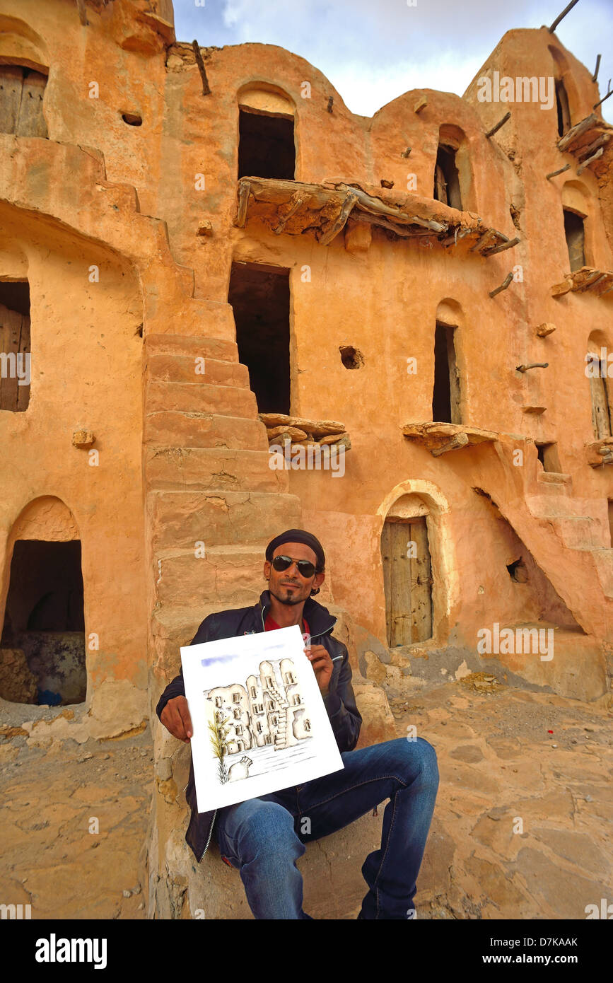 Ksar Ouled Soltane, Tataouine Province, Tunesia. Stock Photo