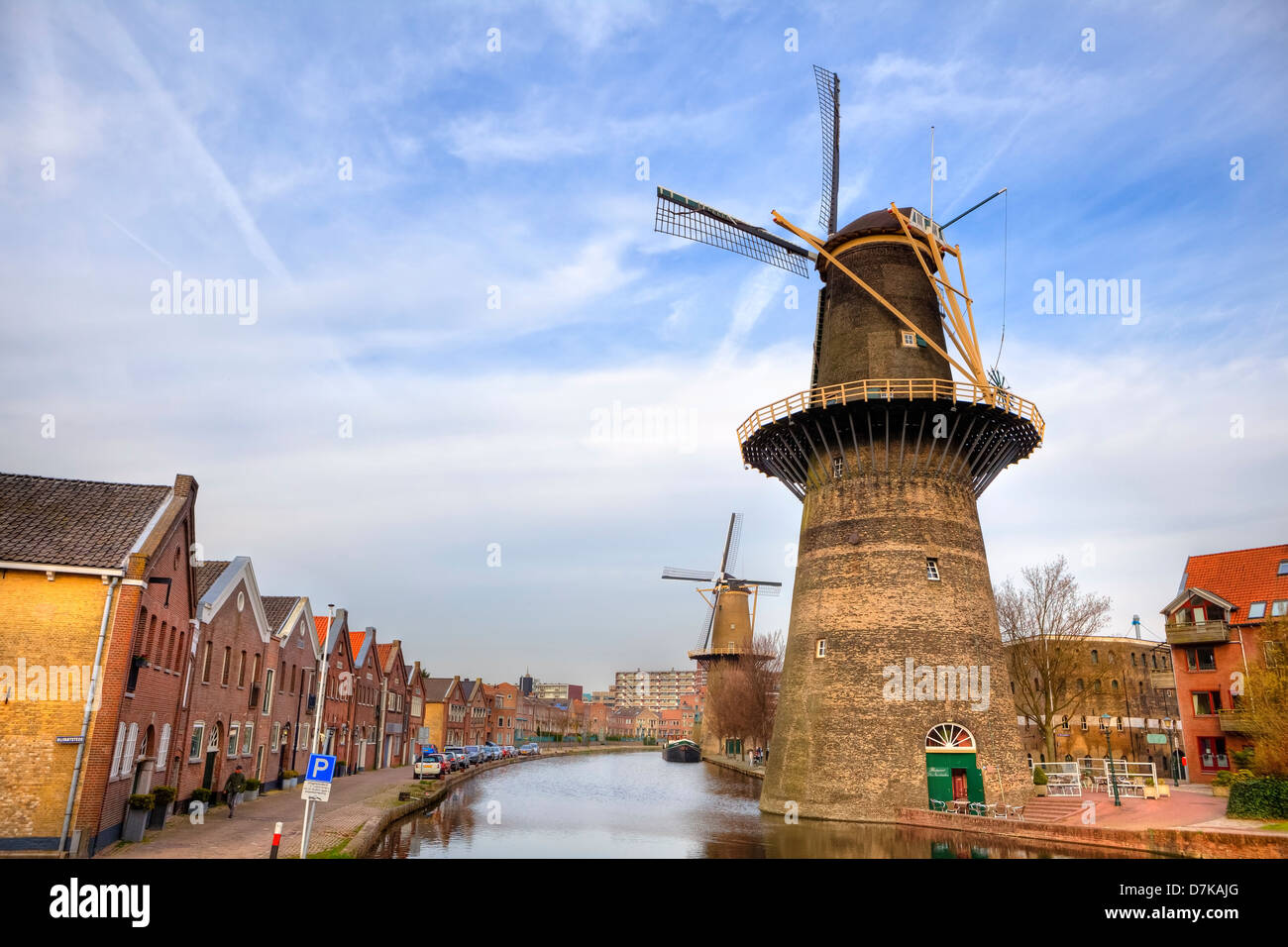 Schiedam, windmill, South Holland, Netherlands Stock Photo