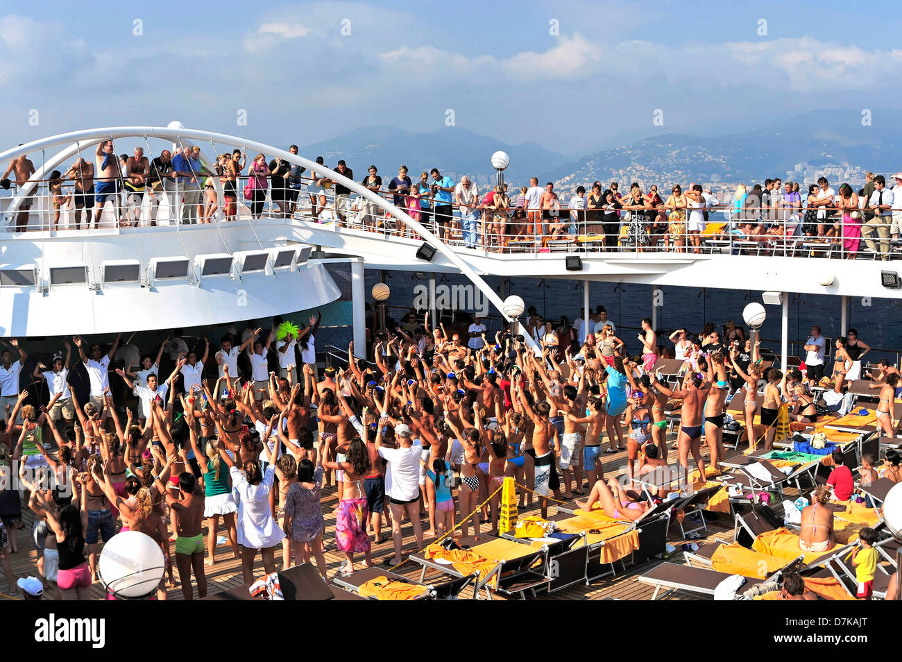 on board, aboard of a cruise ship Stock Photo Alamy