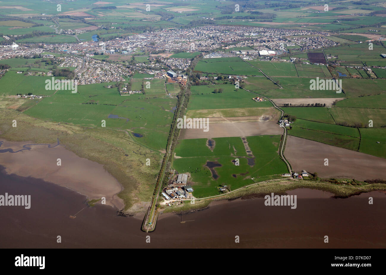 aerial view of Annan near Dumfries in the Solway Firth, South West