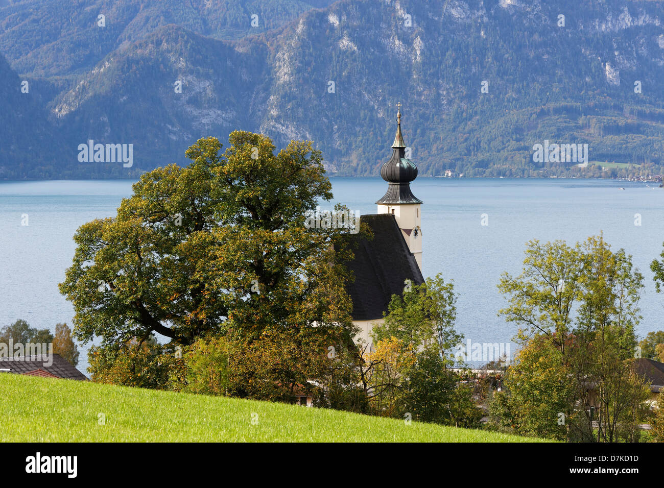 Austria, Upper Austria, View of St Andreas church at Steinbach am Attersee Stock Photo