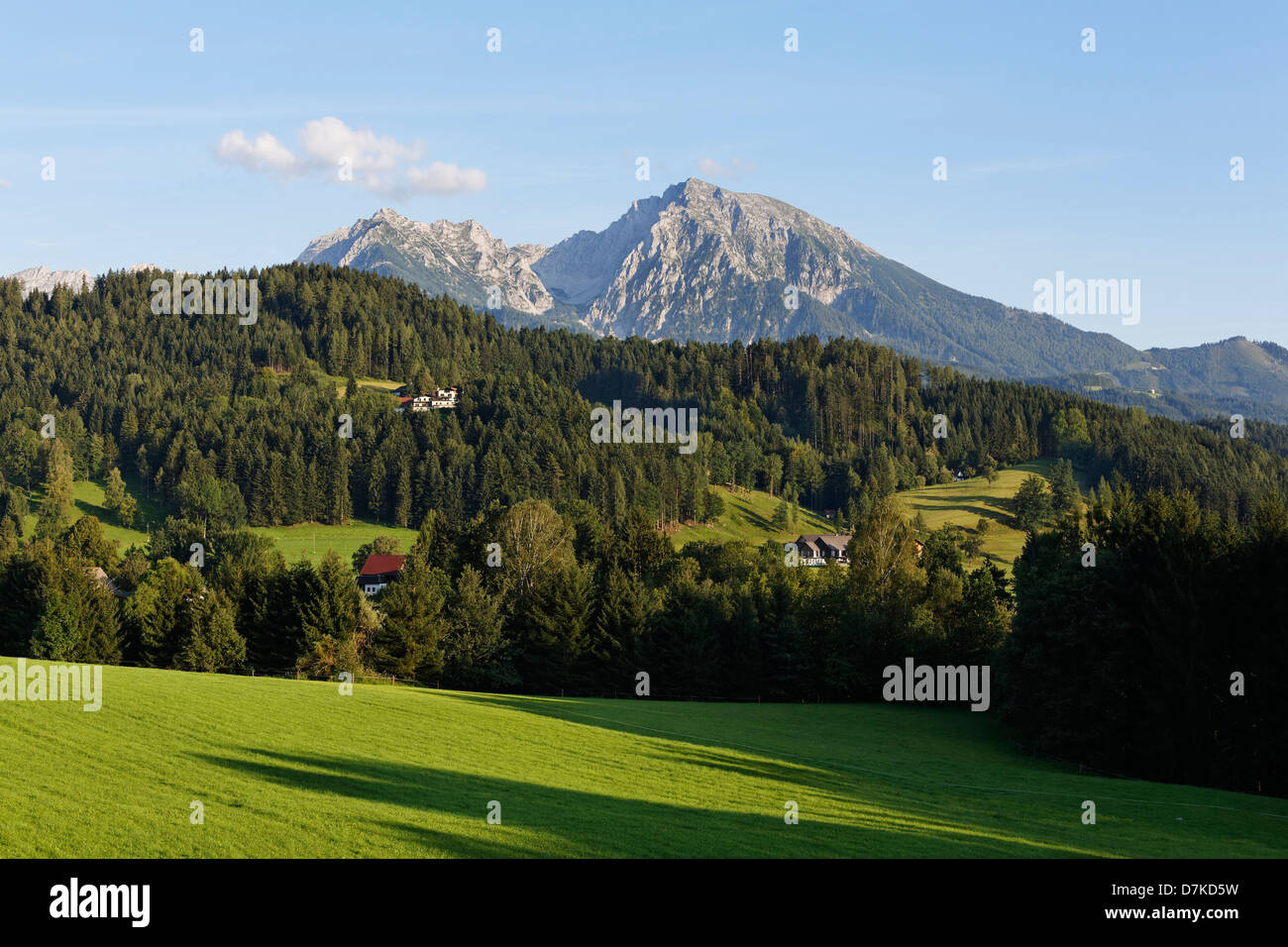 Austria, Upper Austria, View of Kleiner Pyhrgas Mountain and Grober Pyhrgas Stock Photo