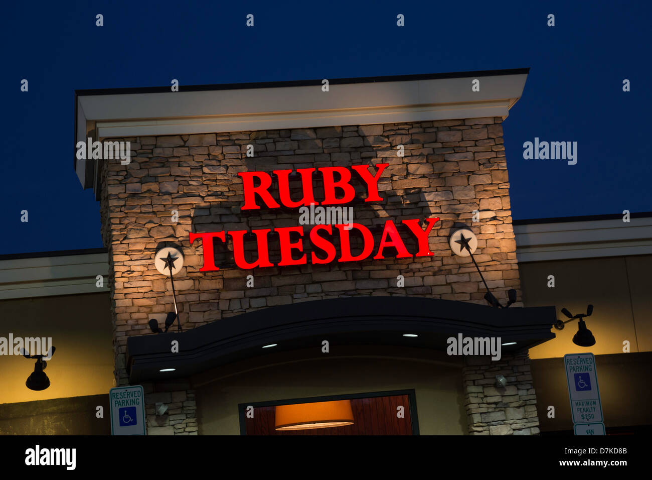 Ruby Tuesday Entrance Sign, Casual Restaurant, USA Stock Photo