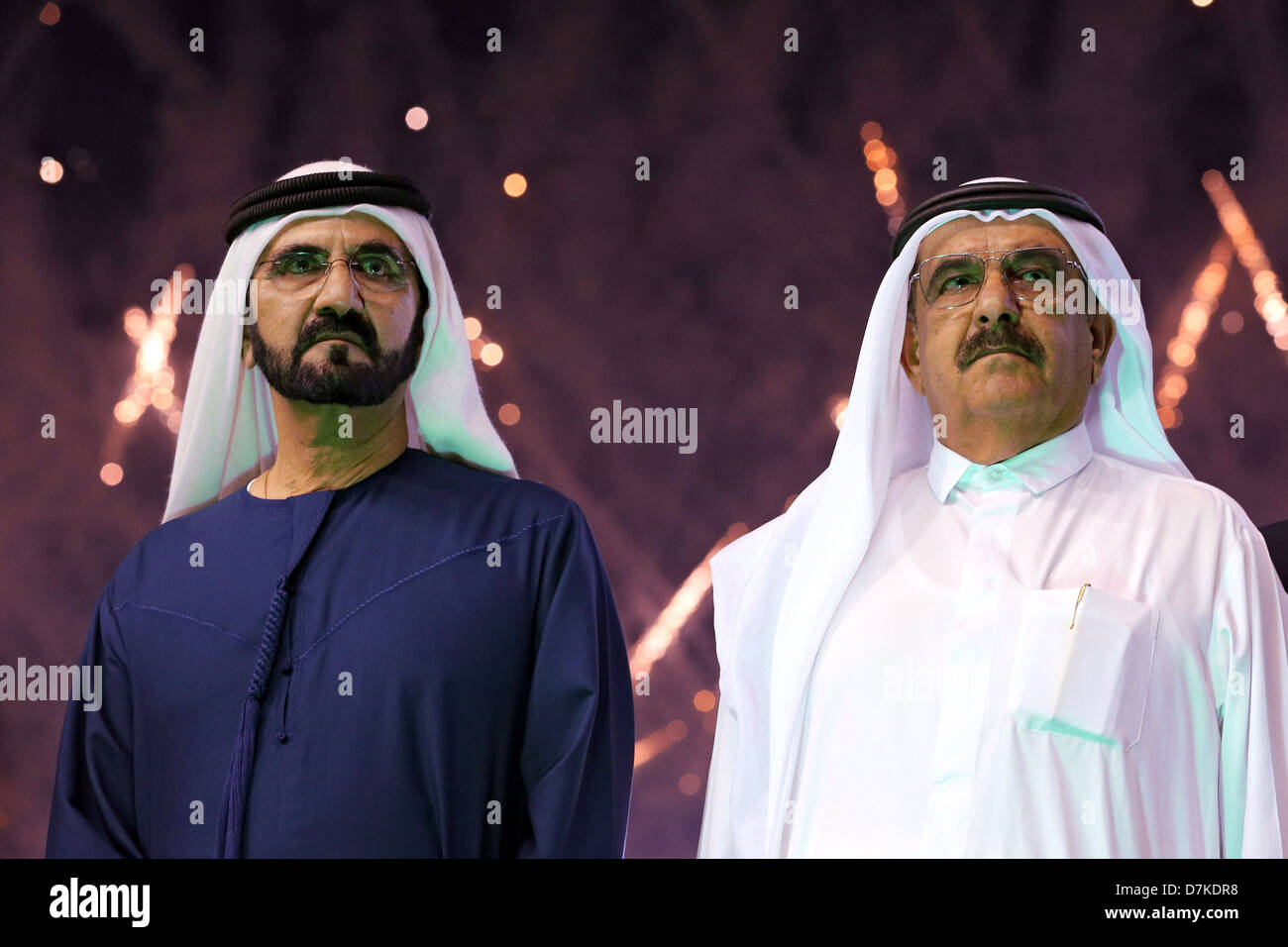 Dubai, United Arab Emirates, Sheikh Mohammed bin Rashid Al Maktoum (left),  head of the Emirate of Dubai and his brother Hamdan Stock Photo - Alamy