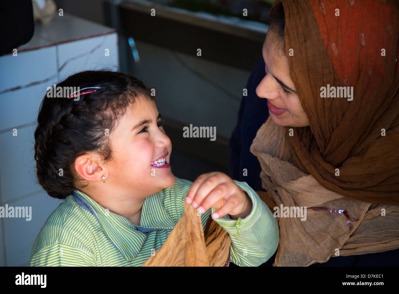 Mother and daughter, Le Kef Tunisia Stock Photo