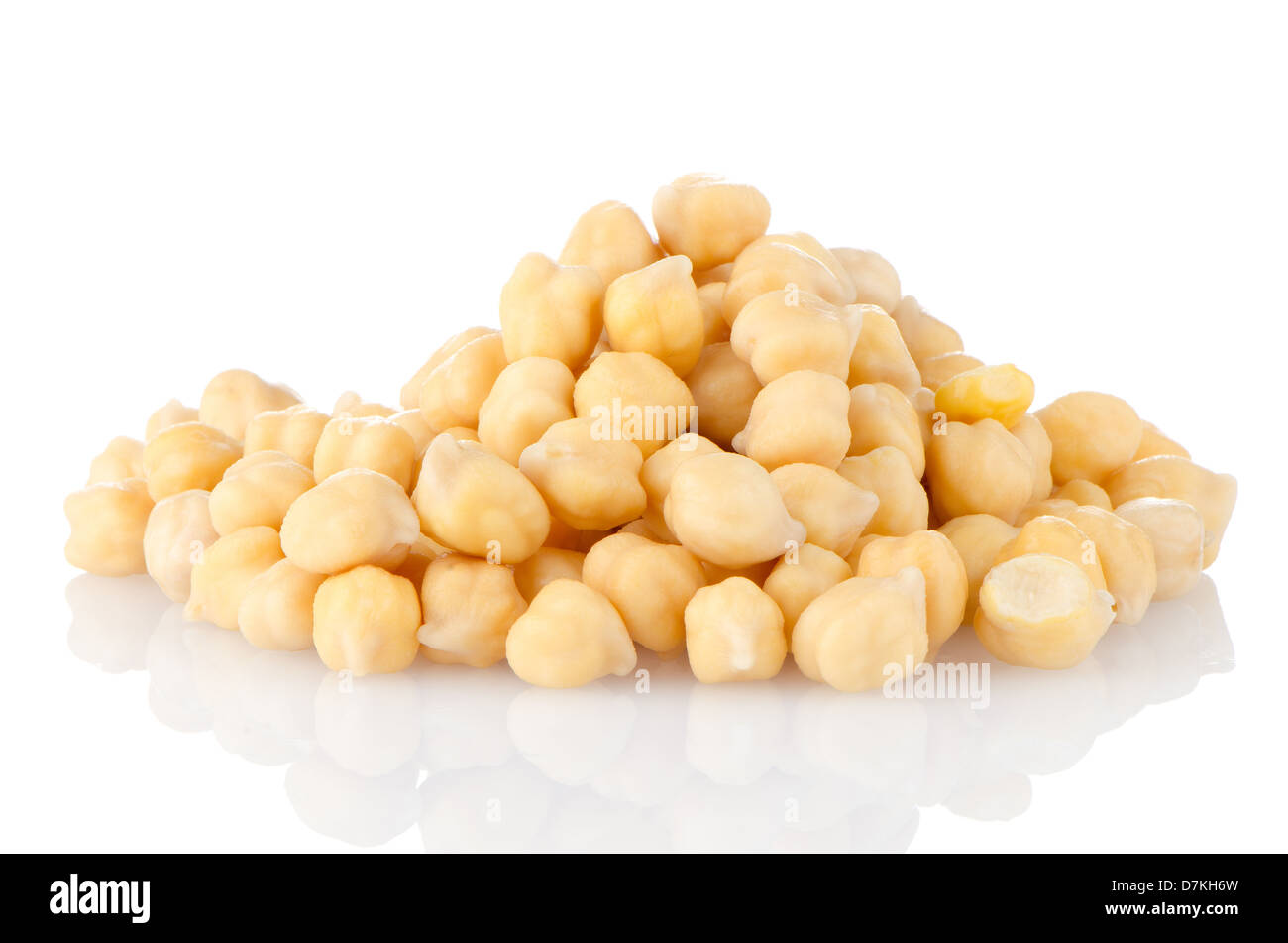 Pile of chickpeas against white background Stock Photo