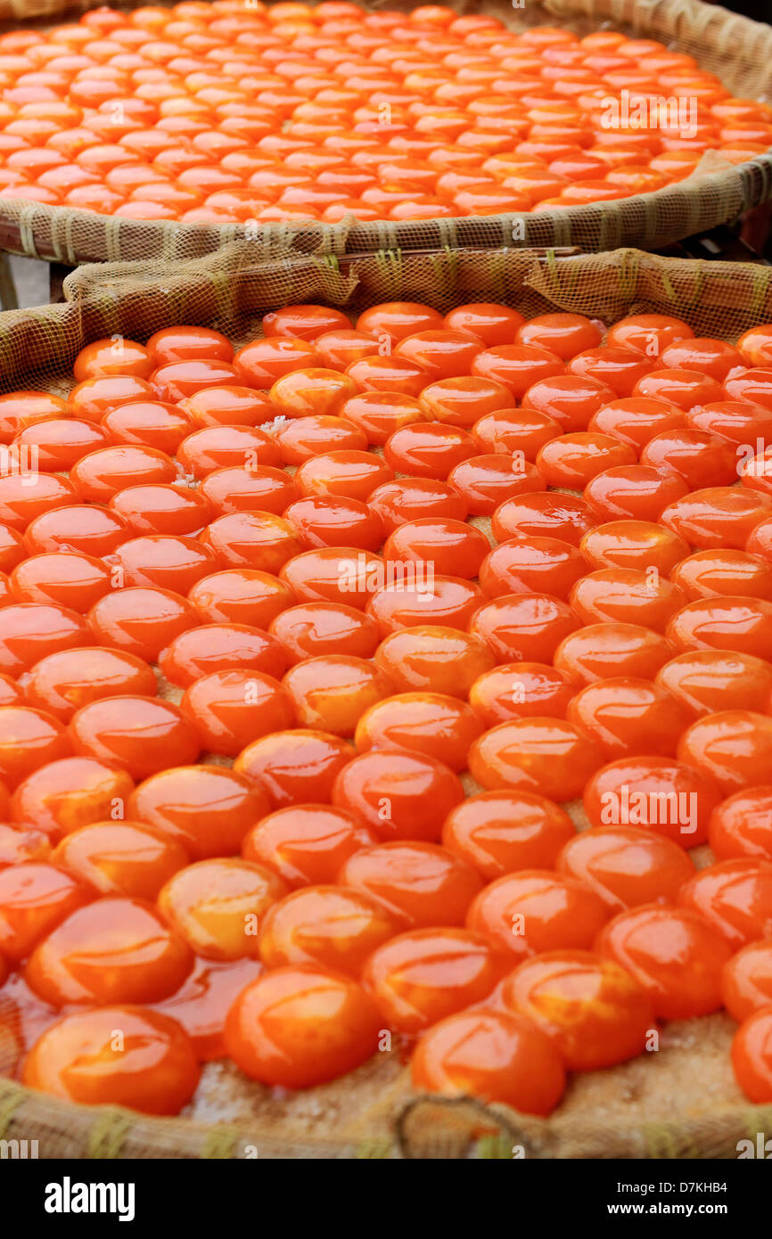 Salted and sun dried yolks of duck eggs, chinese food Stock Photo Alamy