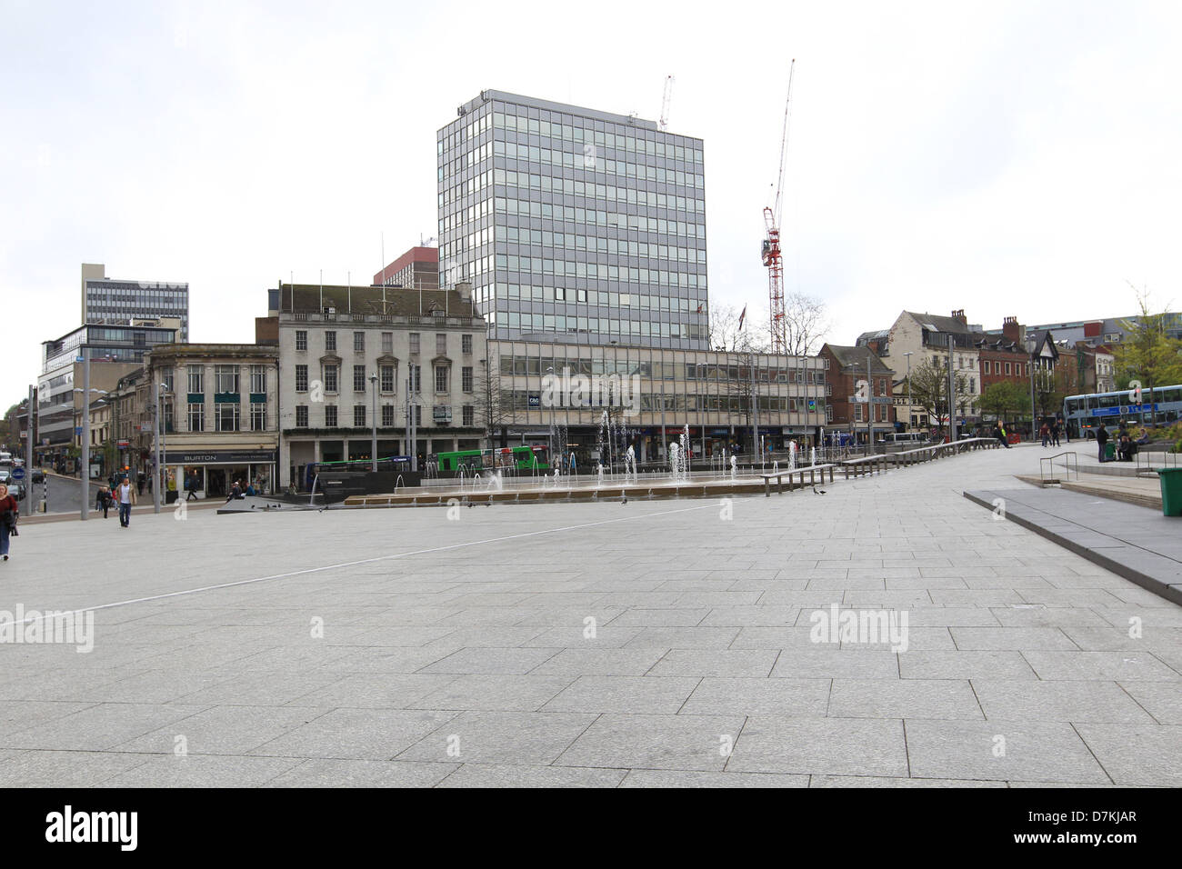 Fountains and water features in The Old Market Square, Nottingham