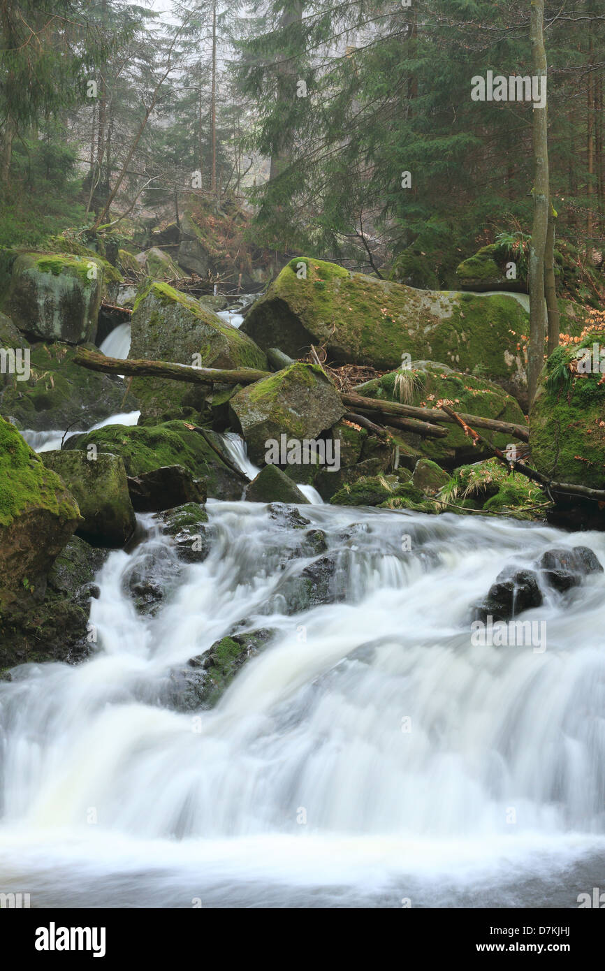 Waterfall in mountain stream Stock Photo - Alamy