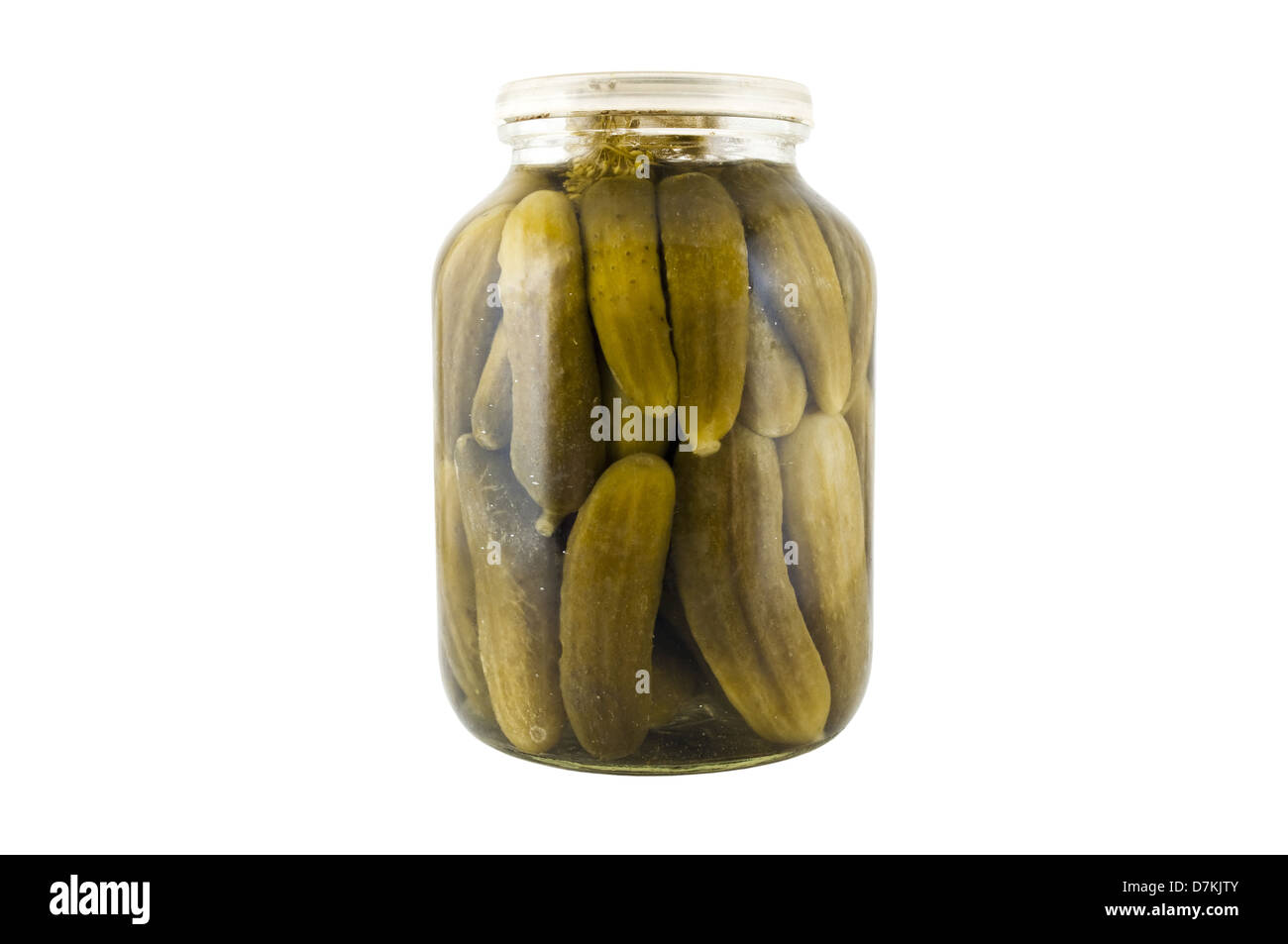 pickles in a jar isolated on white background Stock Photo