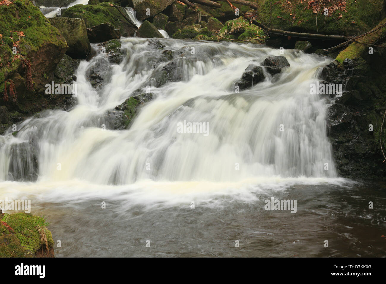 Waterfall in mountain stream Stock Photo - Alamy