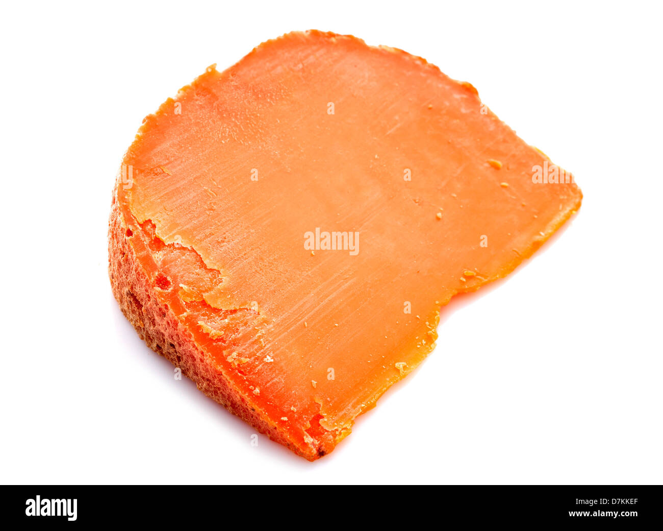 old mimolette in front of white background Stock Photo