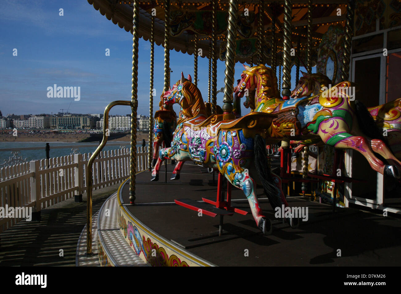 Carousel at the Brighton Pier - Brighton, England Stock Photo