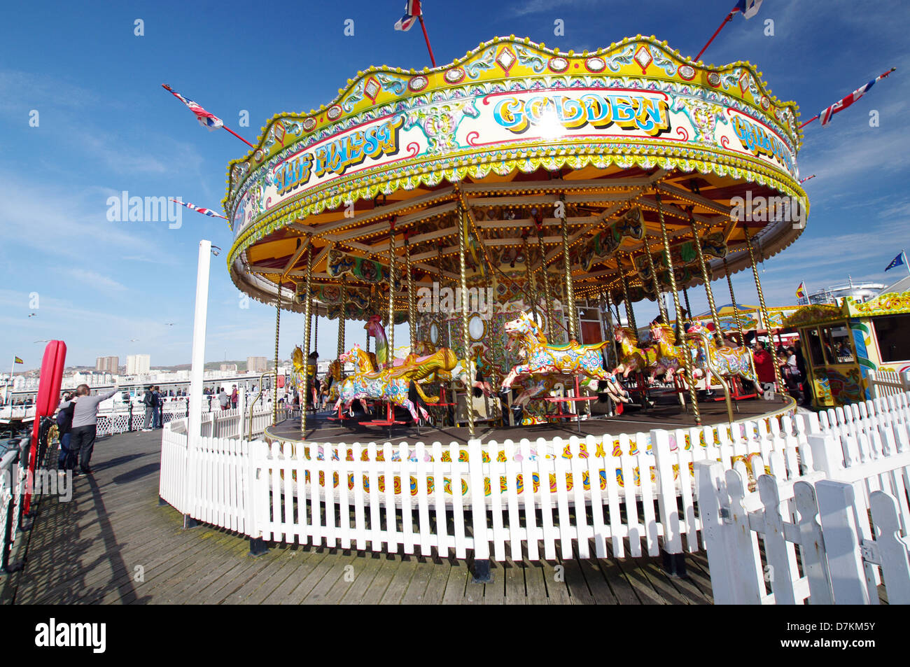 Carousel at the Brighton Pier - Brighton, England Stock Photo