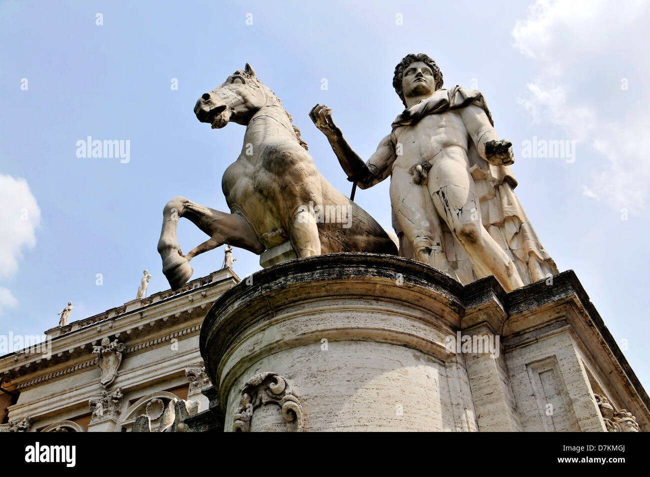 Statue of Castor on Capitoline Hill, Rome, Italy Stock Photo