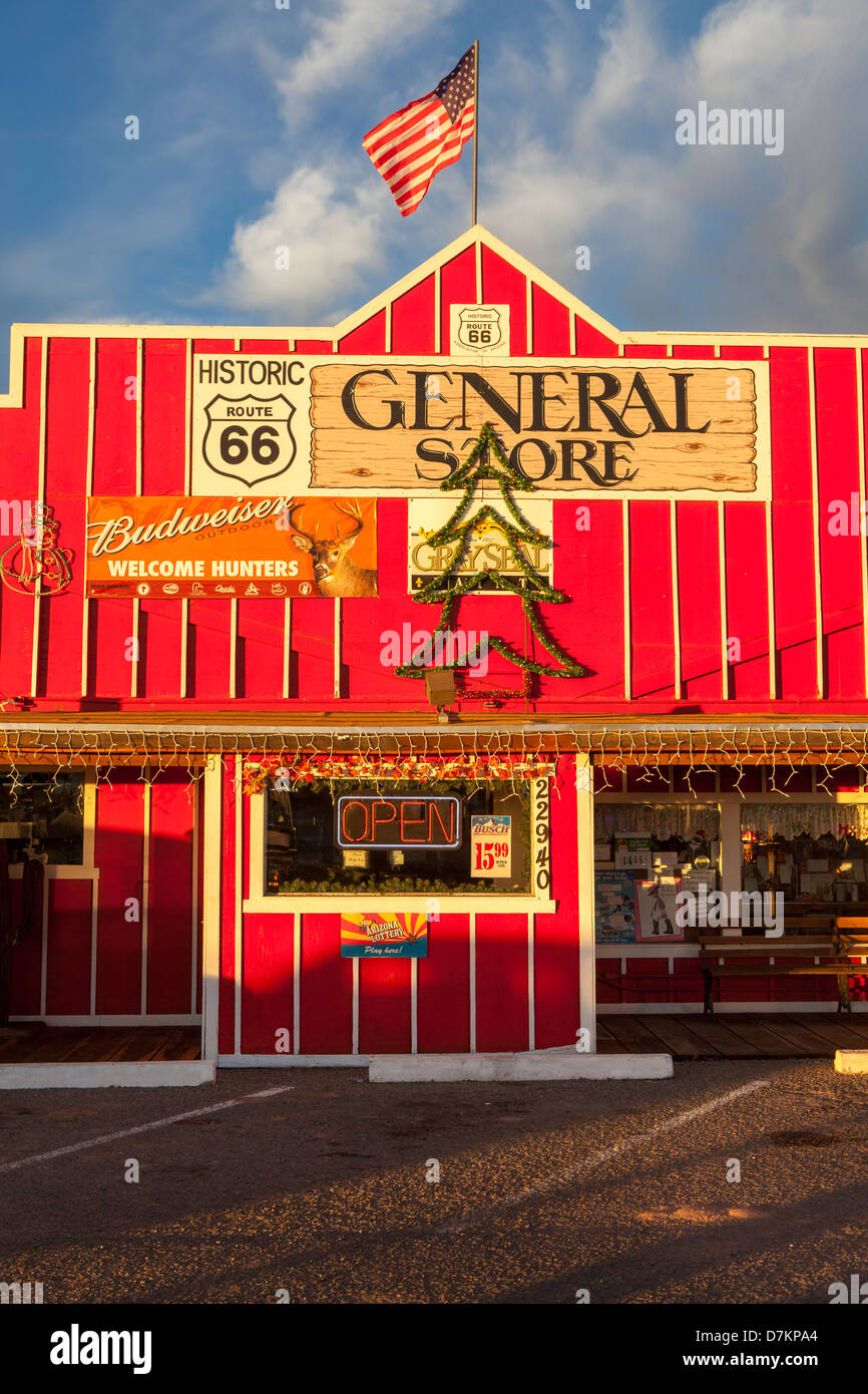 A general store at sunset, Seligman, route66, Arizona, USA Stock Photo