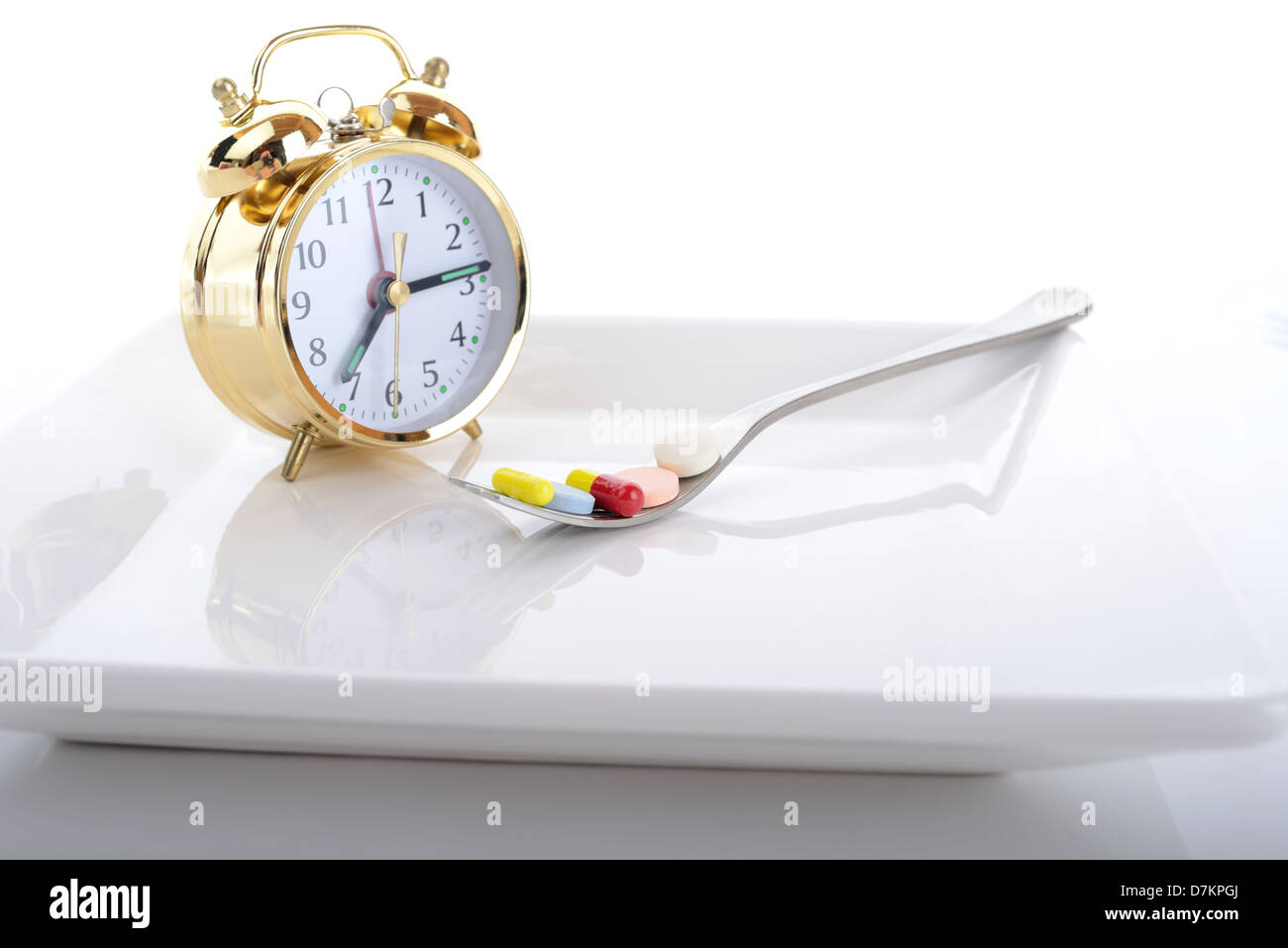 Focus on the pills concept for insomnia Stock Photo