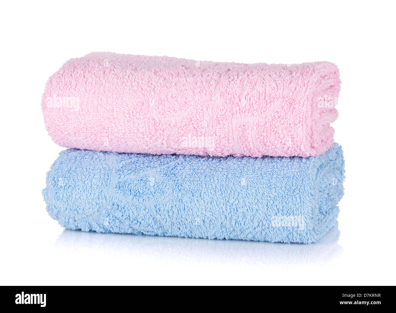 pink and white towels