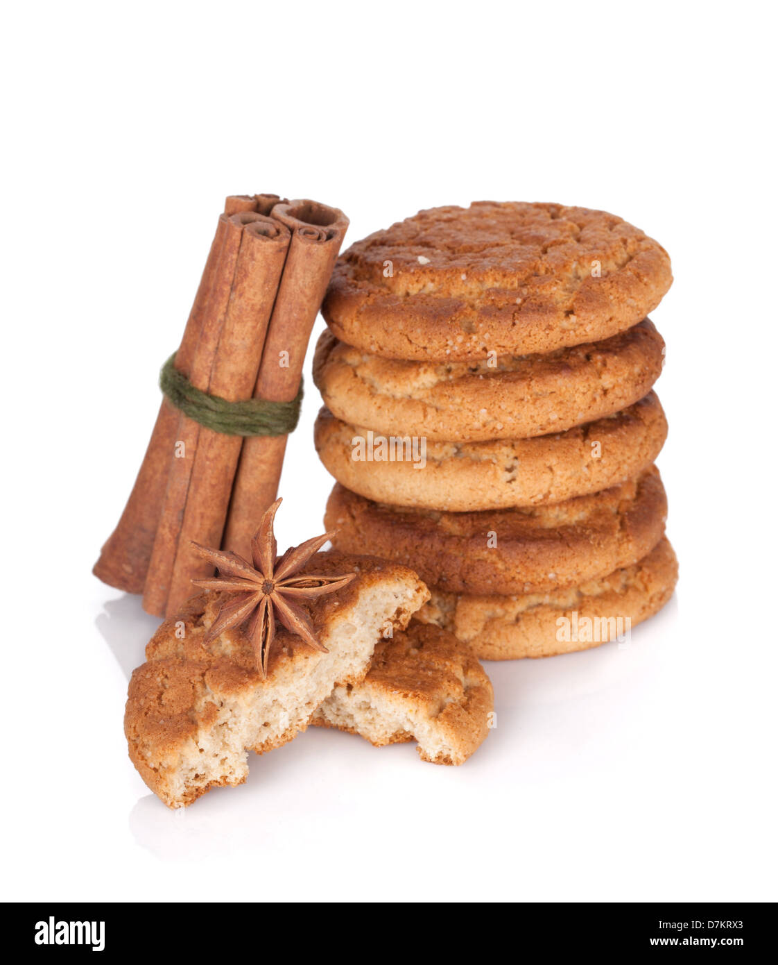 Cookies with spices. Isolated on white background Stock Photo
