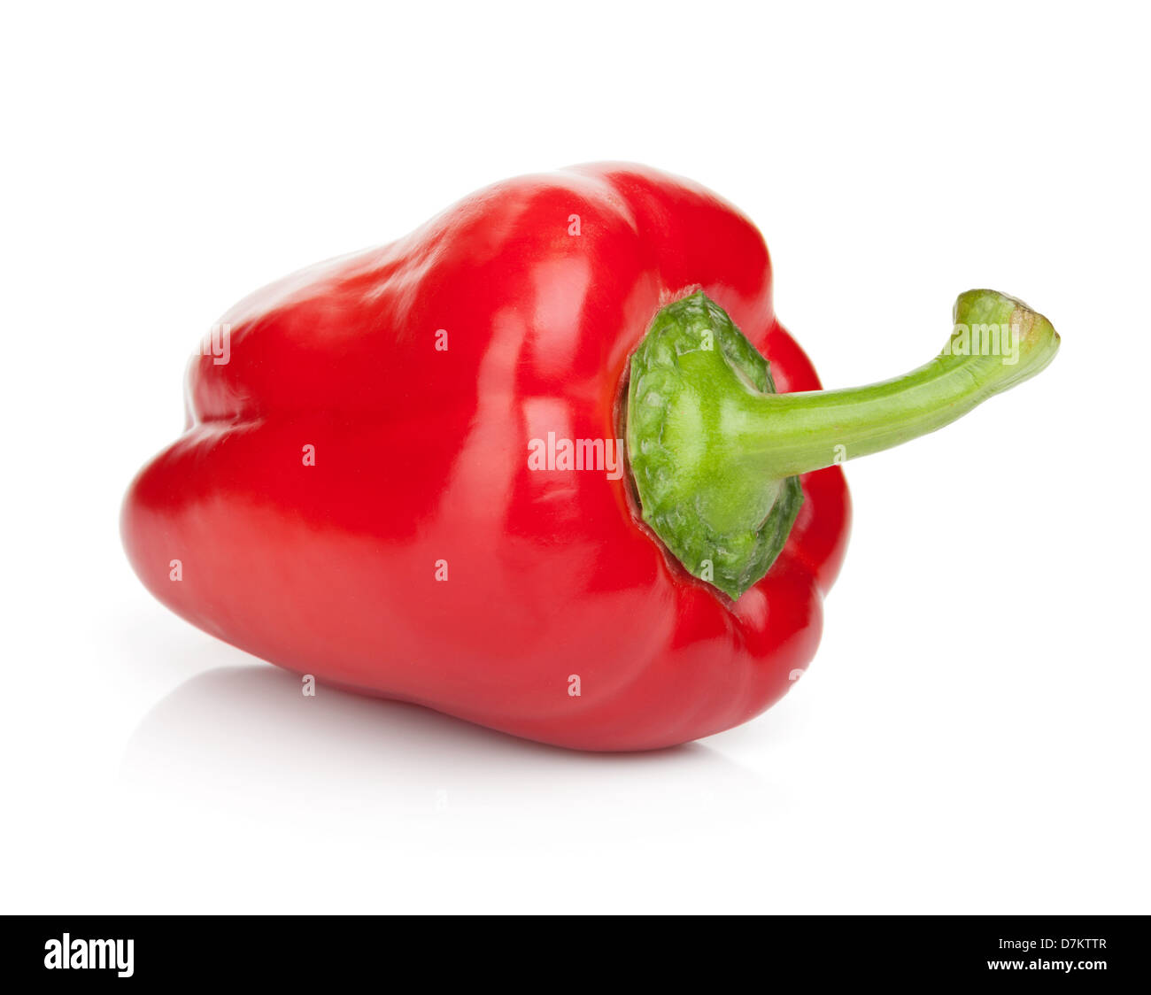 Ripe red bell pepper. Isolated on white background Stock Photo
