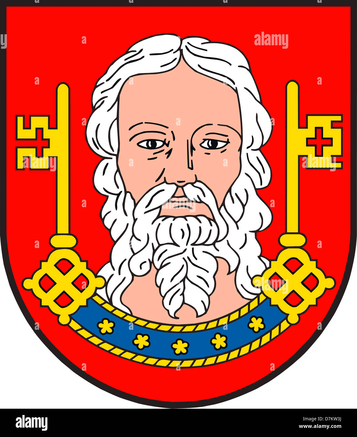 Coat of arms of the German city Neustadt-Glewe in Mecklenburg-Western Pomerania. Stock Photo